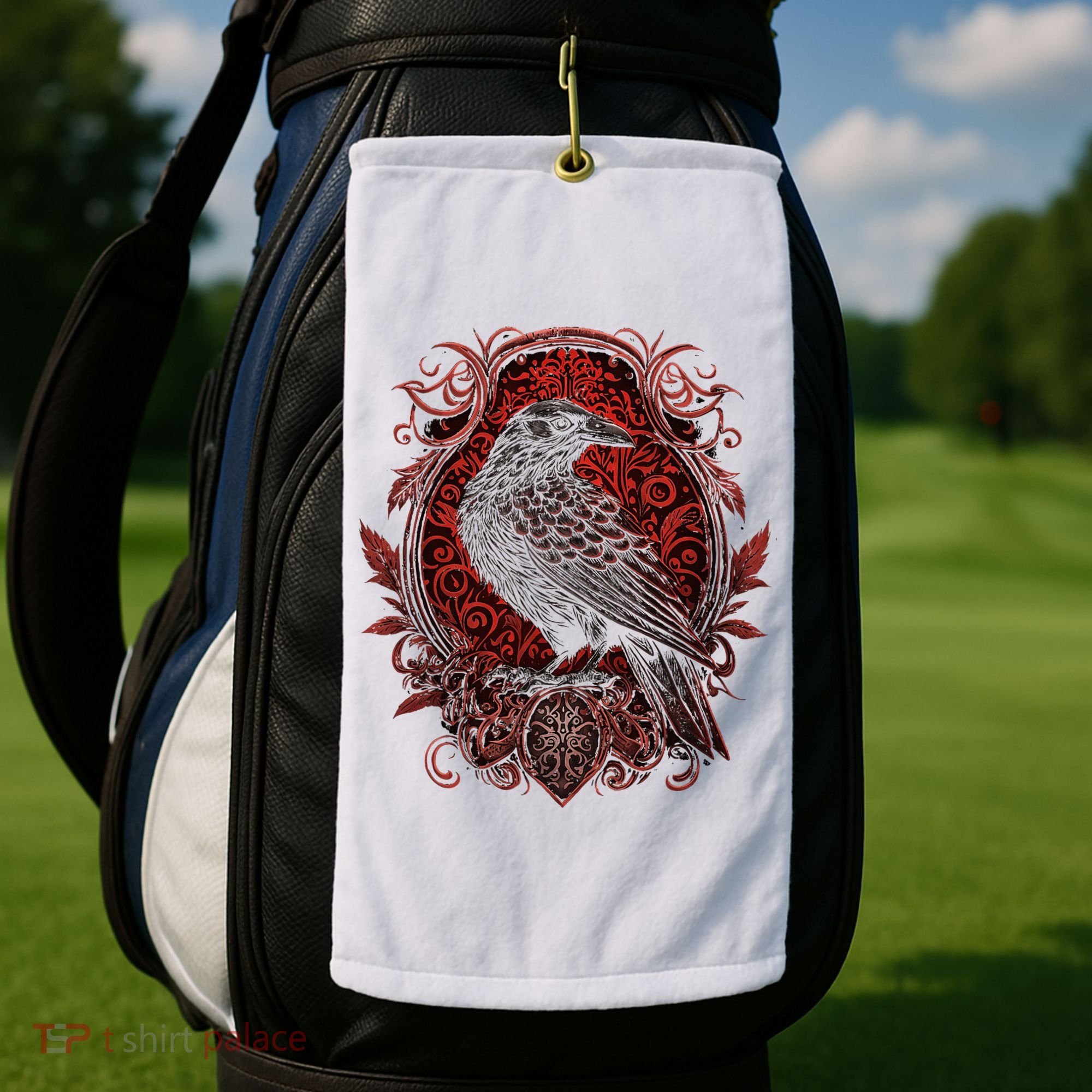 Odins Raven Northman Valhalla Norse Mythology Golf Towel