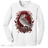 Odins Raven Northman Valhalla Norse Mythology Kids Long Sleeve Shirt thumb 0