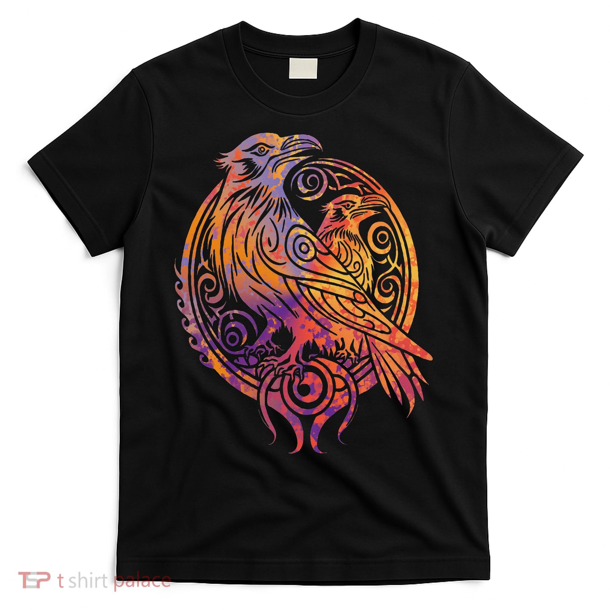 Odins Raven Norse Mythology Viking Birds Celtic Knots Asgard T-Shirt