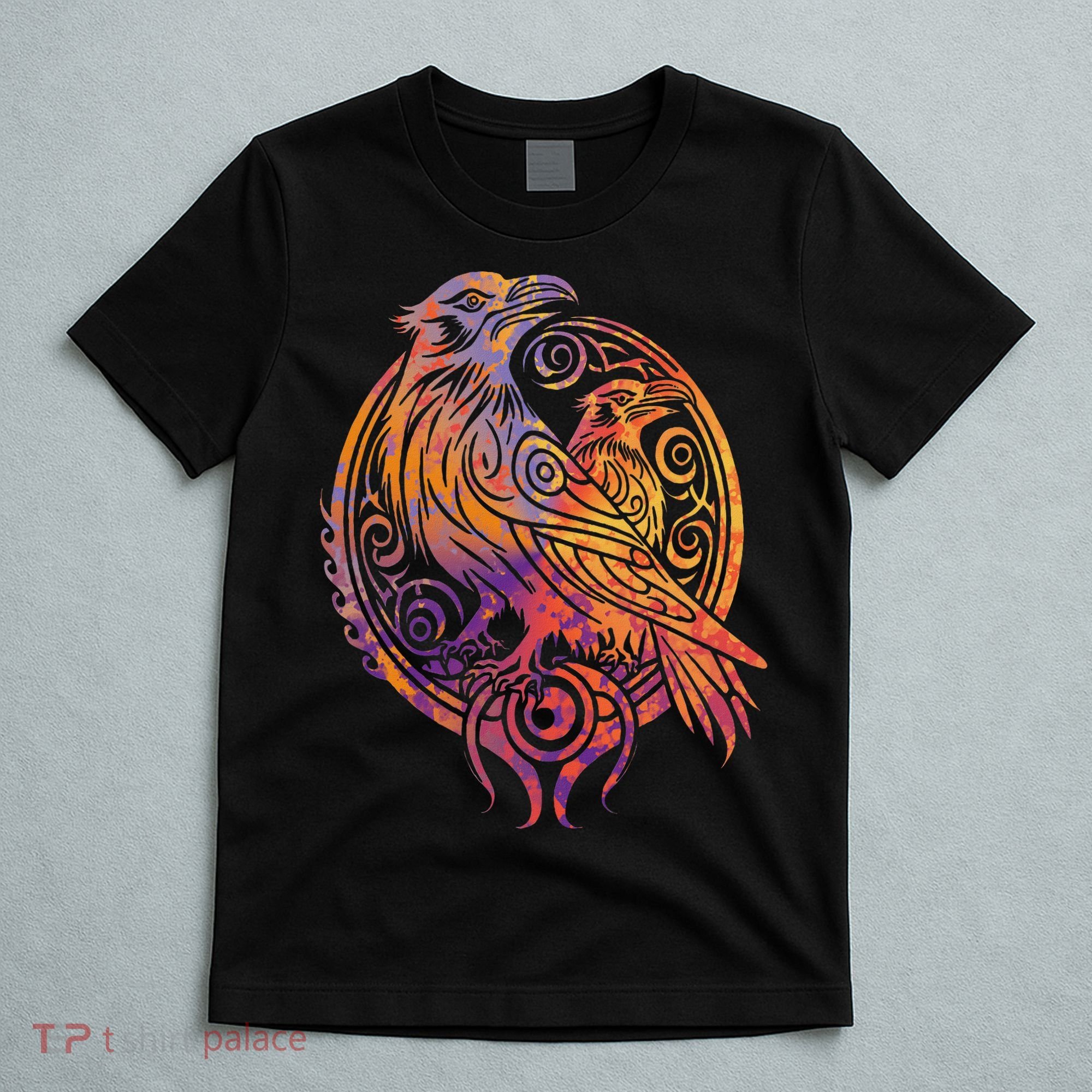 Odins Raven Norse Mythology Viking Birds Celtic Knots Asgard T-Shirt