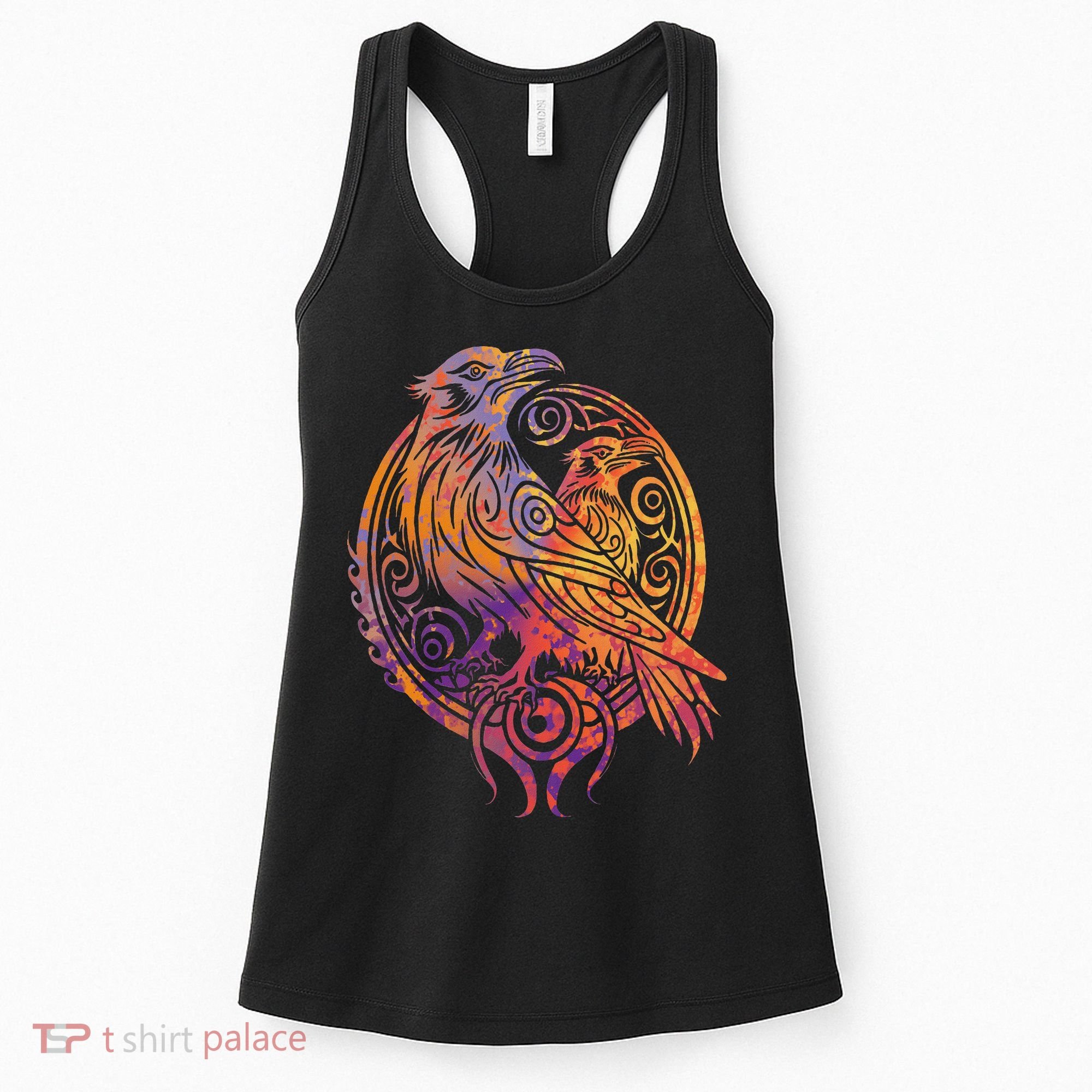 Odins Raven Norse Mythology Viking Birds Celtic Knots Asgard Women's Tank Top