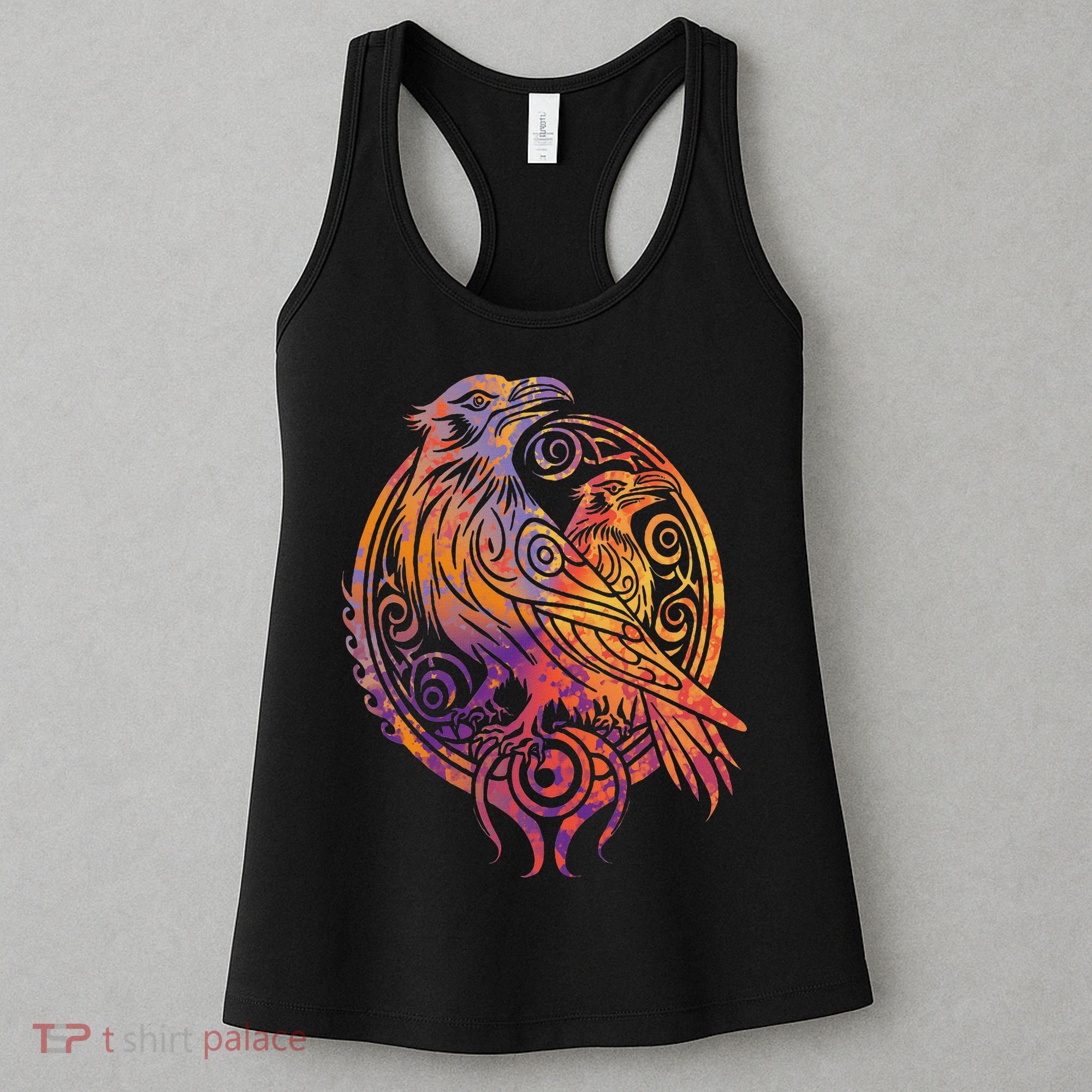 Odins Raven Norse Mythology Viking Birds Celtic Knots Asgard Women's Tank Top