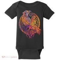 Odins Raven Norse Mythology Viking Birds Celtic Knots Asgard Baby Bodysuit thumb 0