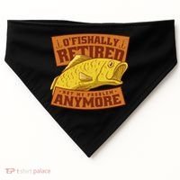 O'fishally Retired Not My Problem Anymore Funny Fishing Meme Cool Gift USA-Made Doggie Bandana thumb 0