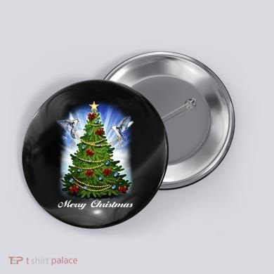 Ornament Merry Christmas Tree Button