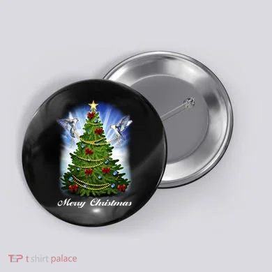 Ornament Merry Christmas Tree Button