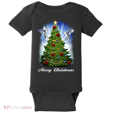 Ornament Merry Christmas Tree Baby Bodysuit
