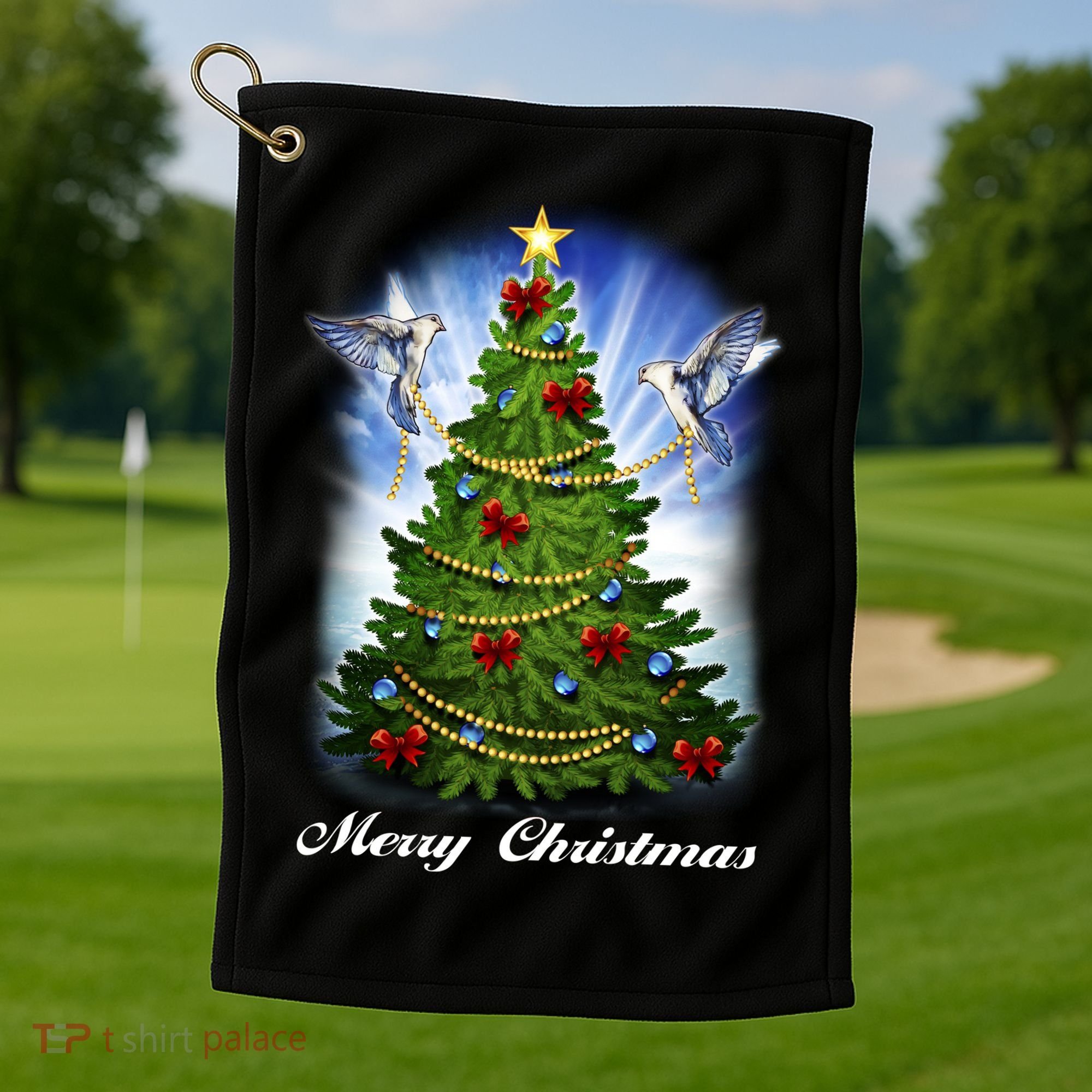 Ornament Merry Christmas Tree Golf Towel