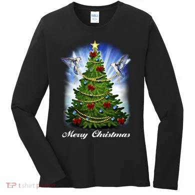 Ornament Merry Christmas Tree Women's Long Sleeve Shirt