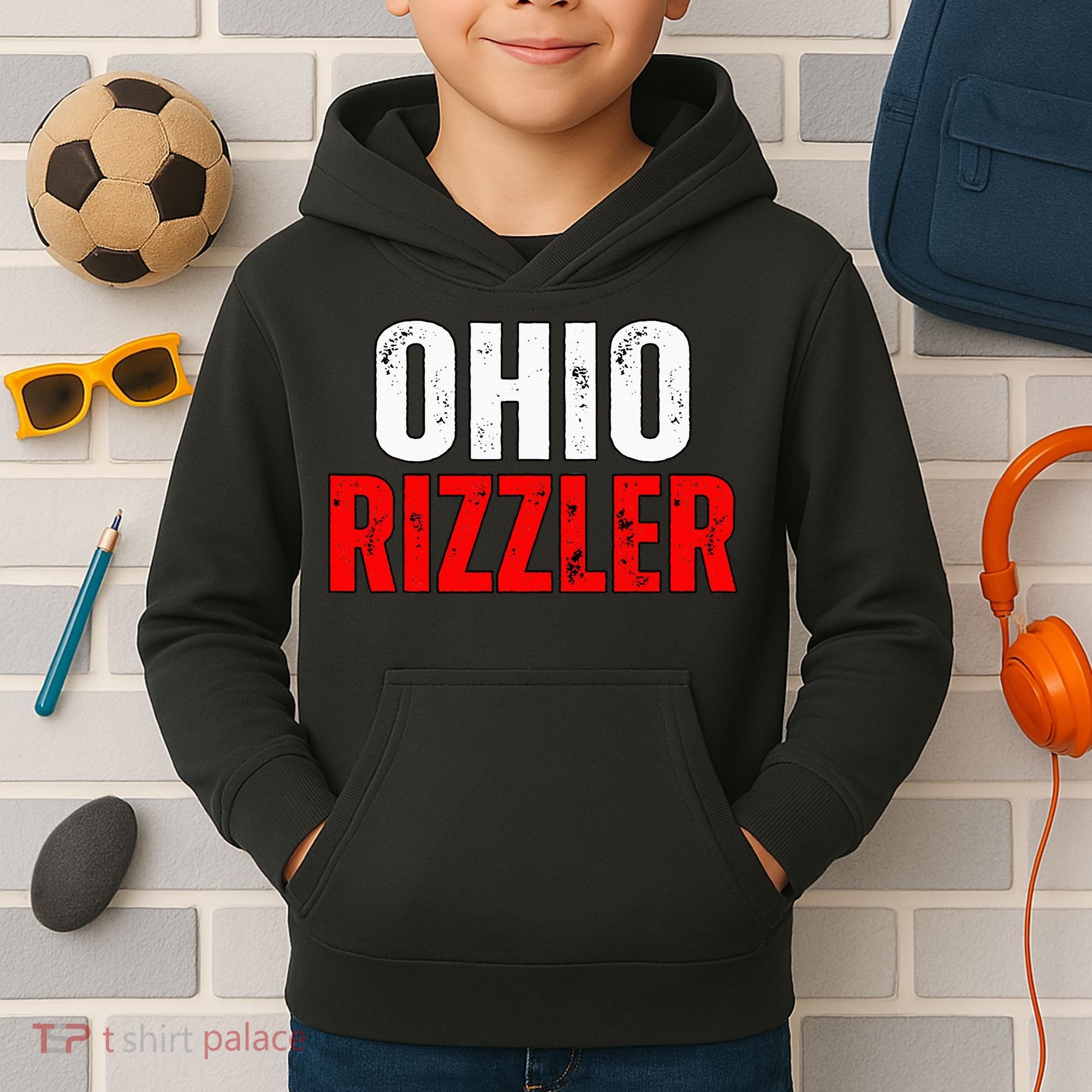 Ohio Rizzler Ohio Rizz Funny Ironic Kids Hoodie