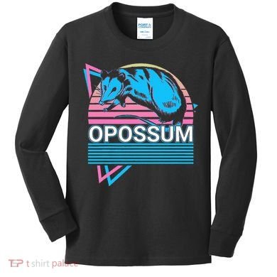 Opossum Retro Kids Long Sleeve Shirt
