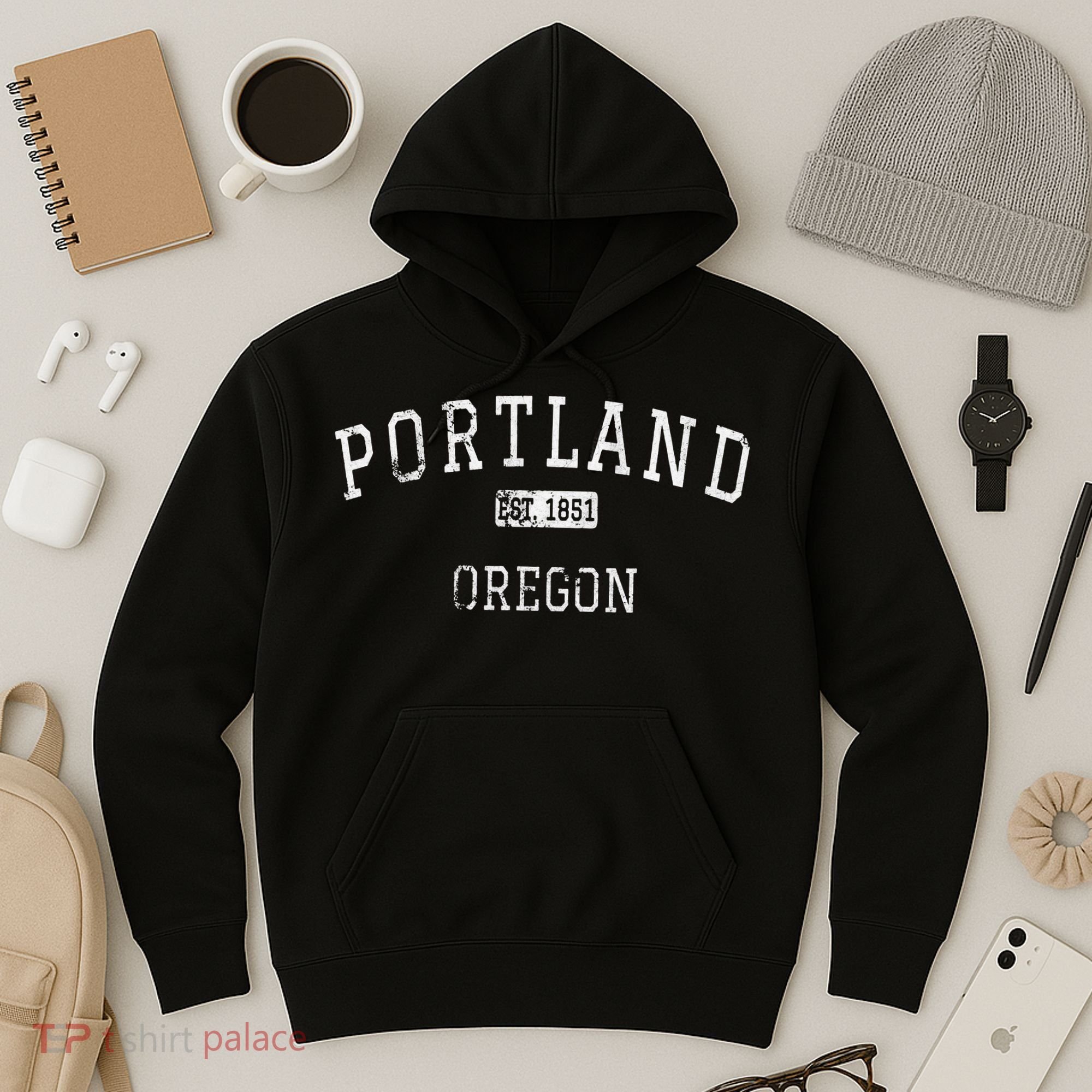 Oregon Retro Portland Home State Mountains Hoodie