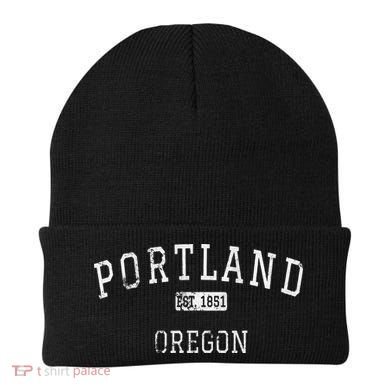 Oregon Retro Portland Home State Mountains Beanie