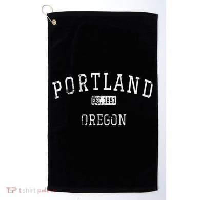 Oregon Retro Portland Home State Mountains Golf Towel
