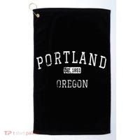 Oregon Retro Portland Home State Mountains Golf Towel thumb 0