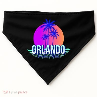 Orlando Retro Palm Trees Sunshine State USA-Made Doggie Bandana