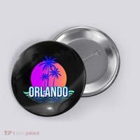 Orlando Retro Palm Trees Sunshine State Button thumb 0