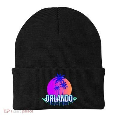 Orlando Retro Palm Trees Sunshine State Beanie