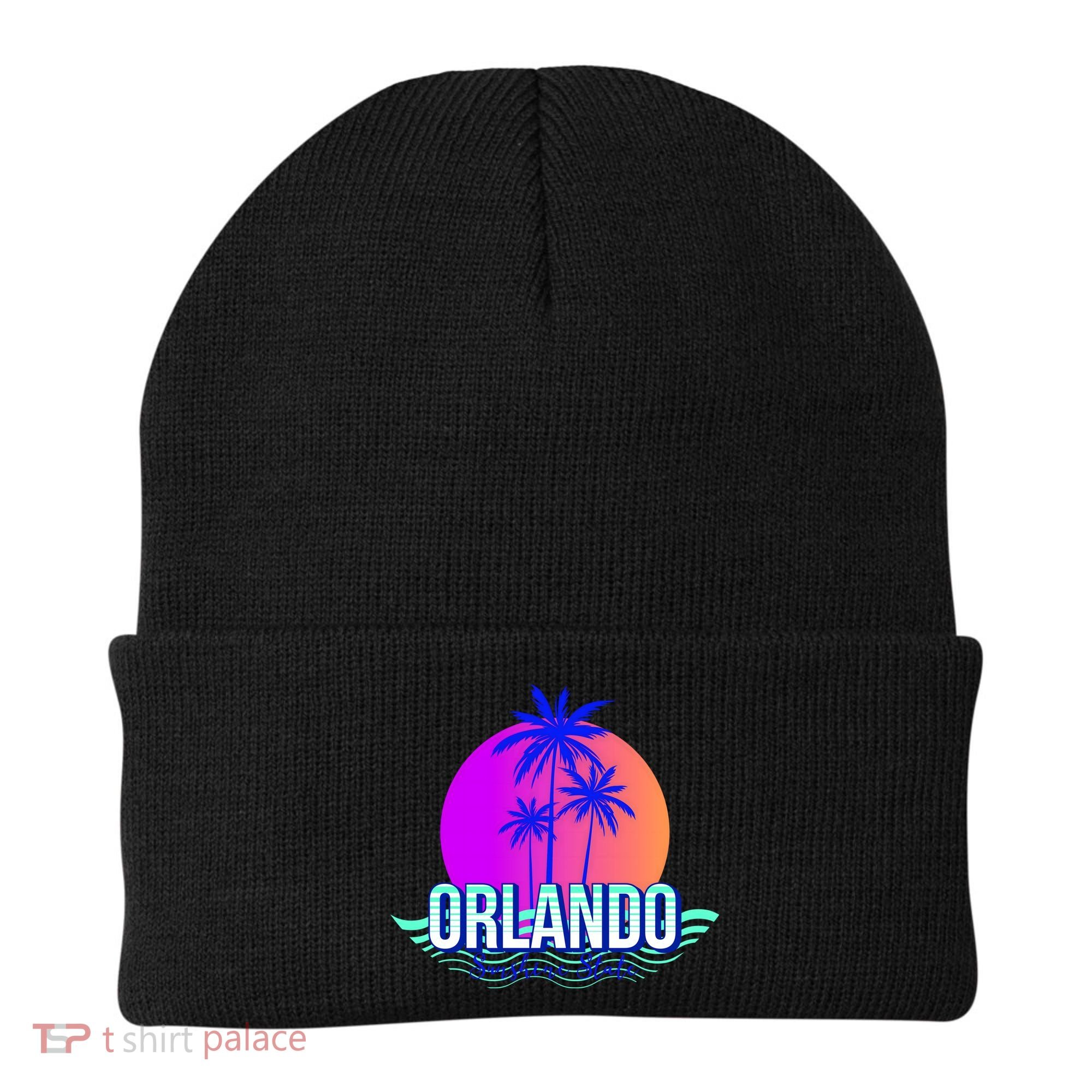 Orlando Retro Palm Trees Sunshine State Beanie