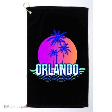 Orlando Retro Palm Trees Sunshine State Golf Towel