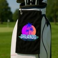 Orlando Retro Palm Trees Sunshine State Golf Towel thumb 2