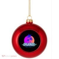 Orlando Retro Palm Trees Sunshine State Plastic Christmas Ball Ornament thumb 0