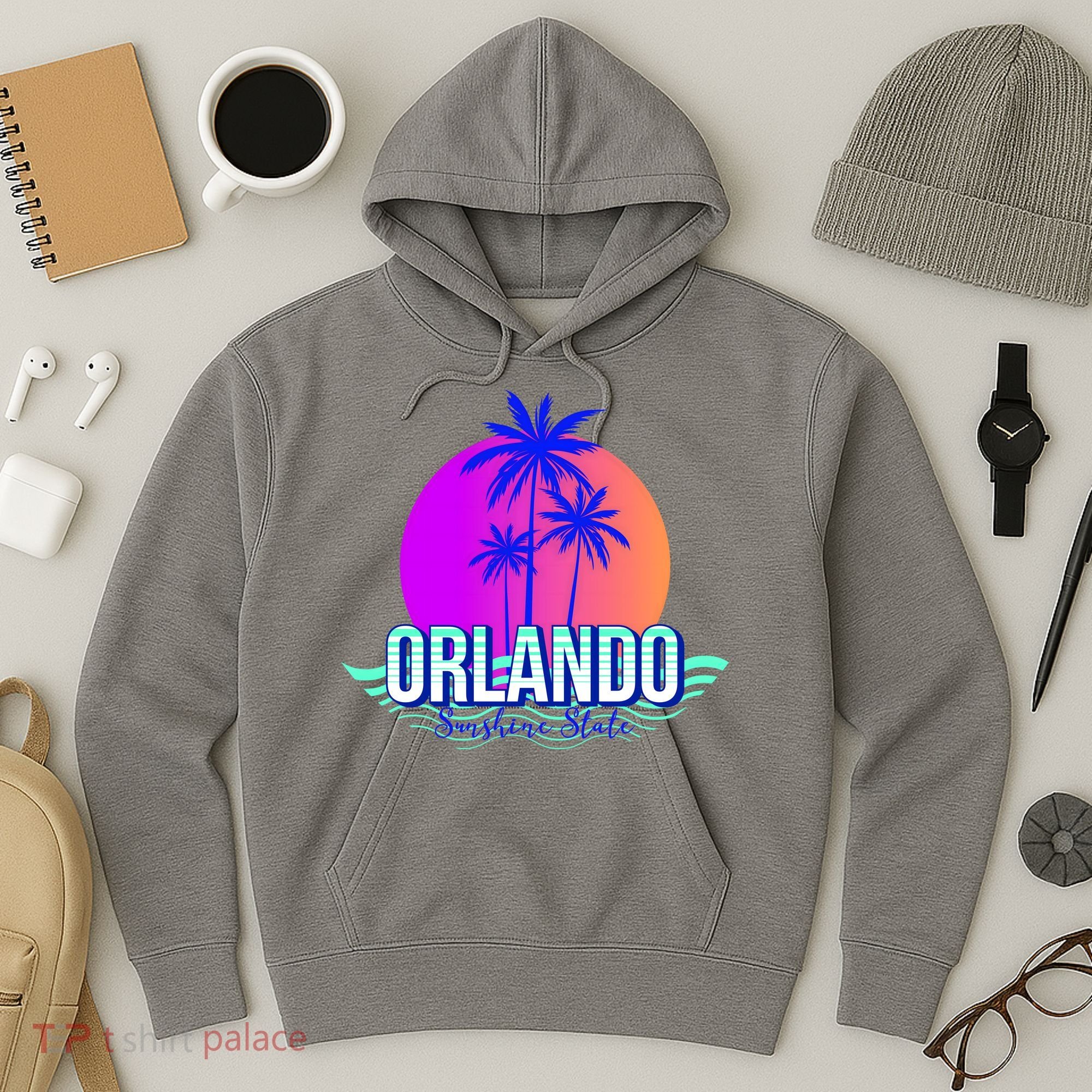 Orlando Retro Palm Trees Sunshine State Hoodie