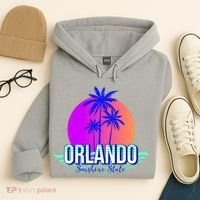 Orlando Retro Palm Trees Sunshine State Hoodie thumb 4