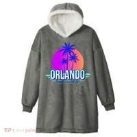 Orlando Retro Palm Trees Sunshine State Hooded Wearable Blanket thumb 0