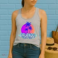 Orlando Retro Palm Trees Sunshine State Women's Tank Top thumb 2