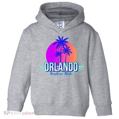Orlando Retro Palm Trees Sunshine State Toddler Hoodie