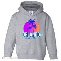 Orlando Retro Palm Trees Sunshine State Toddler Hoodie thumb 0
