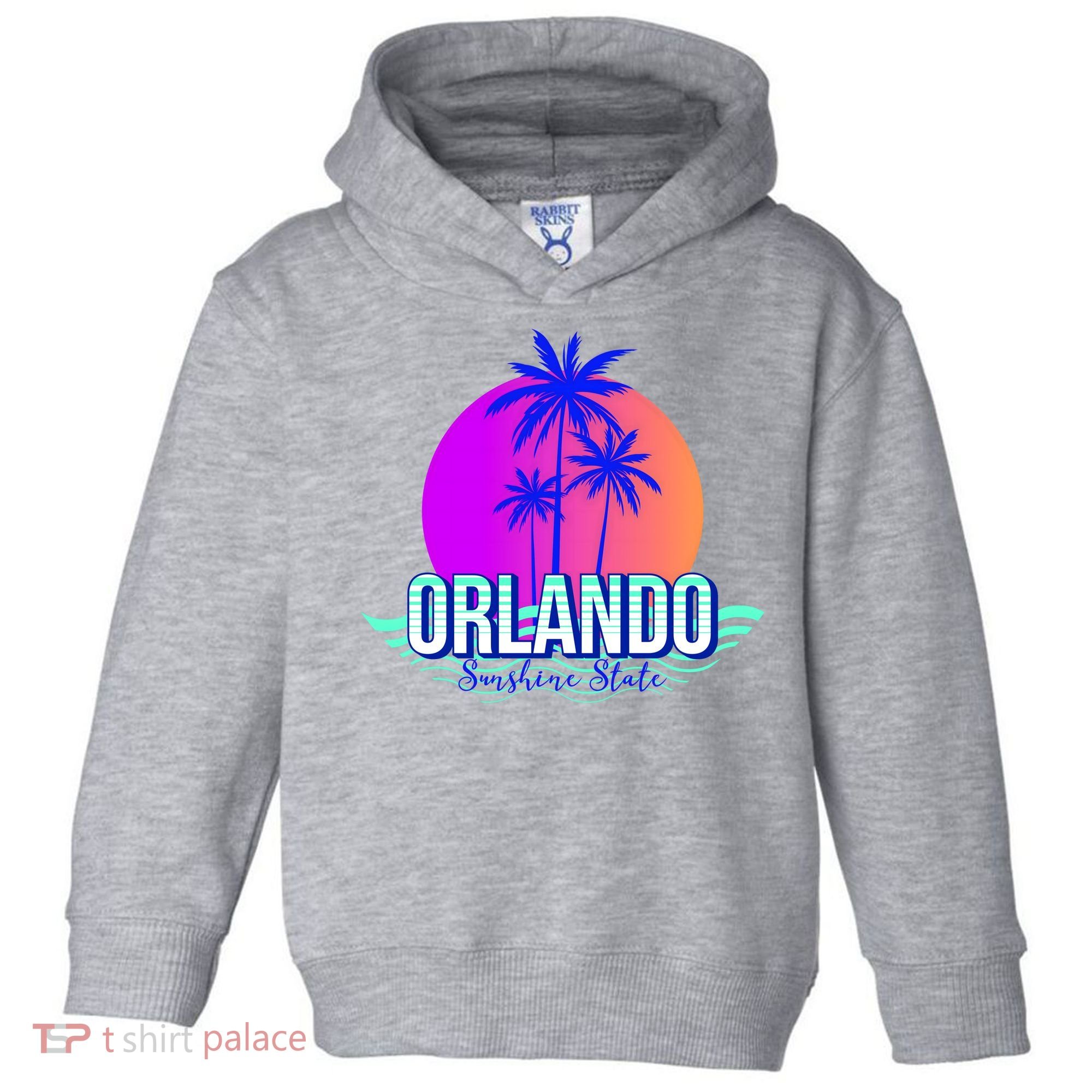 Orlando Retro Palm Trees Sunshine State Toddler Hoodie