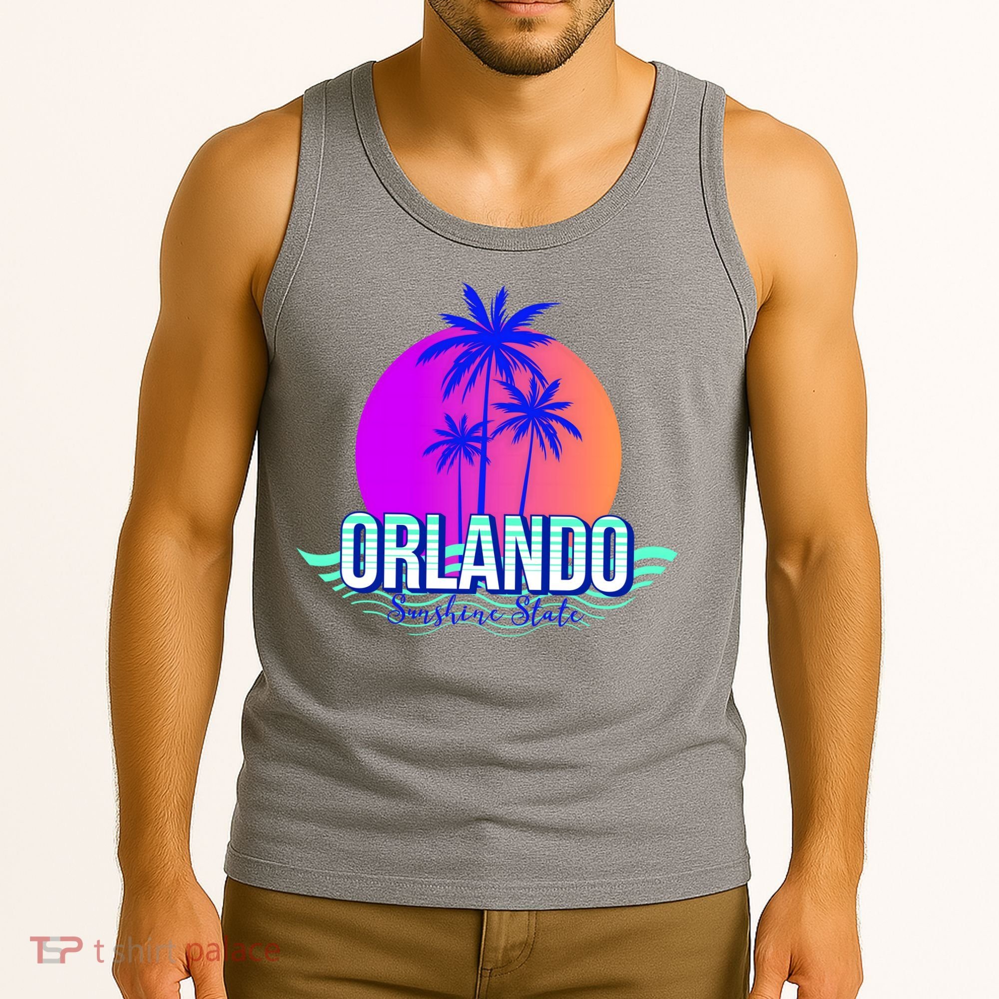 Orlando Retro Palm Trees Sunshine State Tank Top