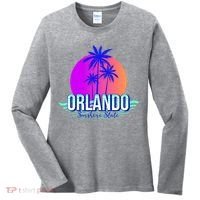 Orlando Retro Palm Trees Sunshine State Women's Long Sleeve Shirt thumb 0