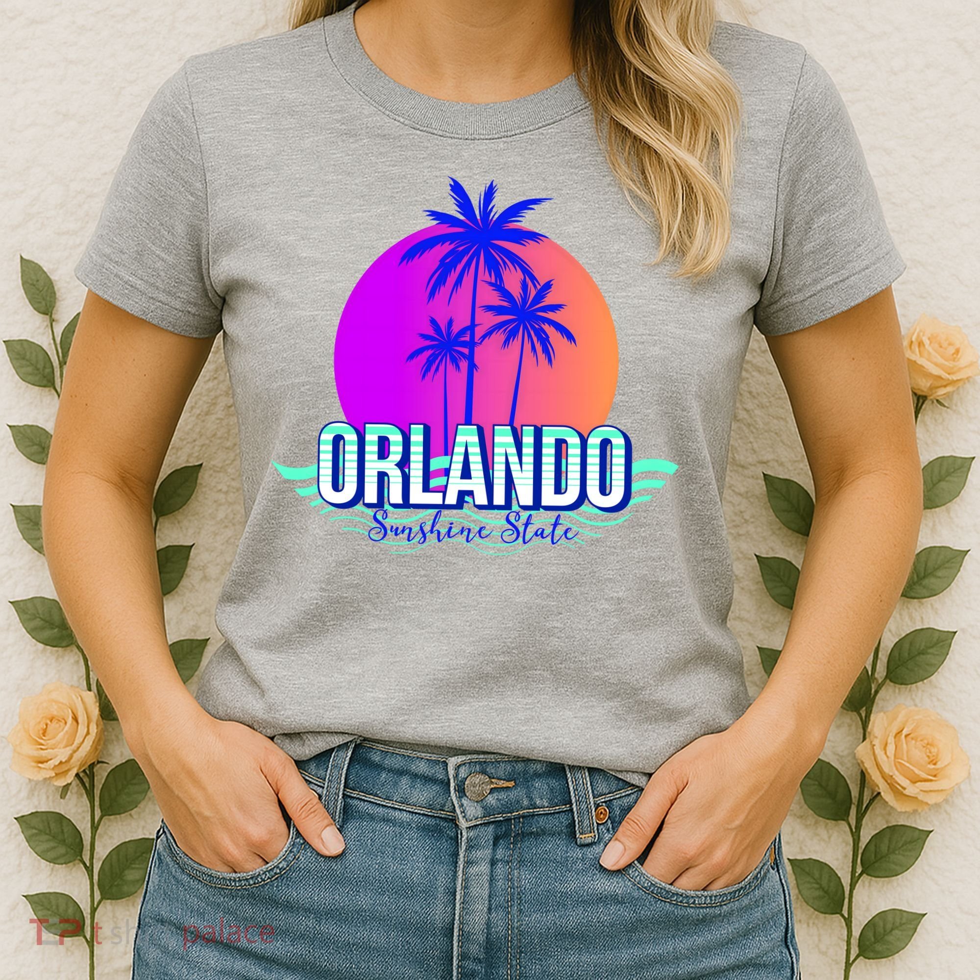 Orlando Retro Palm Trees Sunshine State Women's T-Shirt