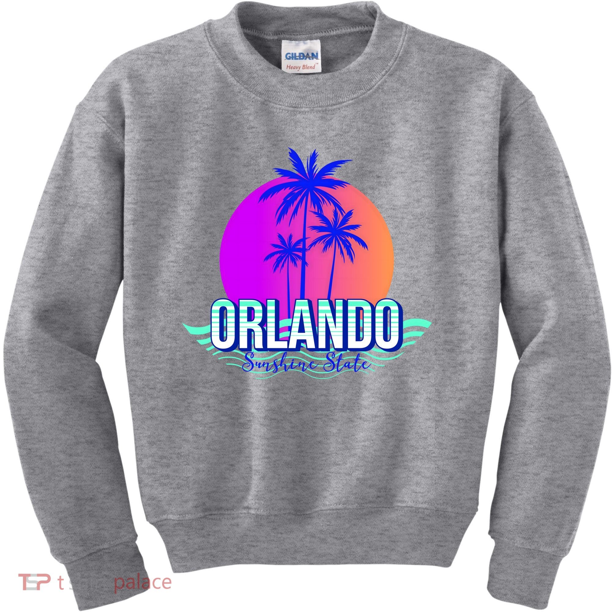 Orlando Retro Palm Trees Sunshine State Kids Sweatshirt