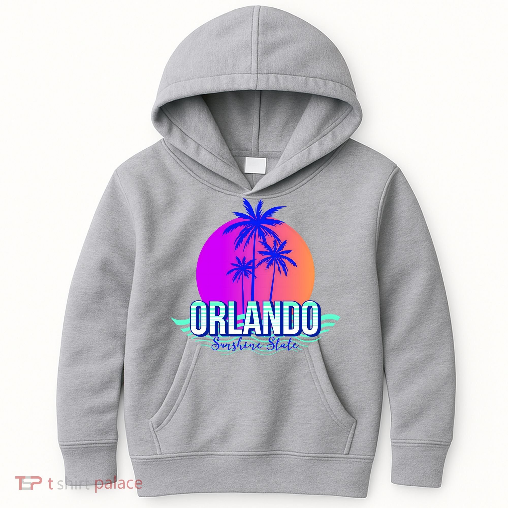 Orlando Retro Palm Trees Sunshine State Kids Hoodie