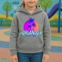 Orlando Retro Palm Trees Sunshine State Kids Hoodie thumb 3