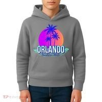 Orlando Retro Palm Trees Sunshine State Kids Hoodie thumb 4