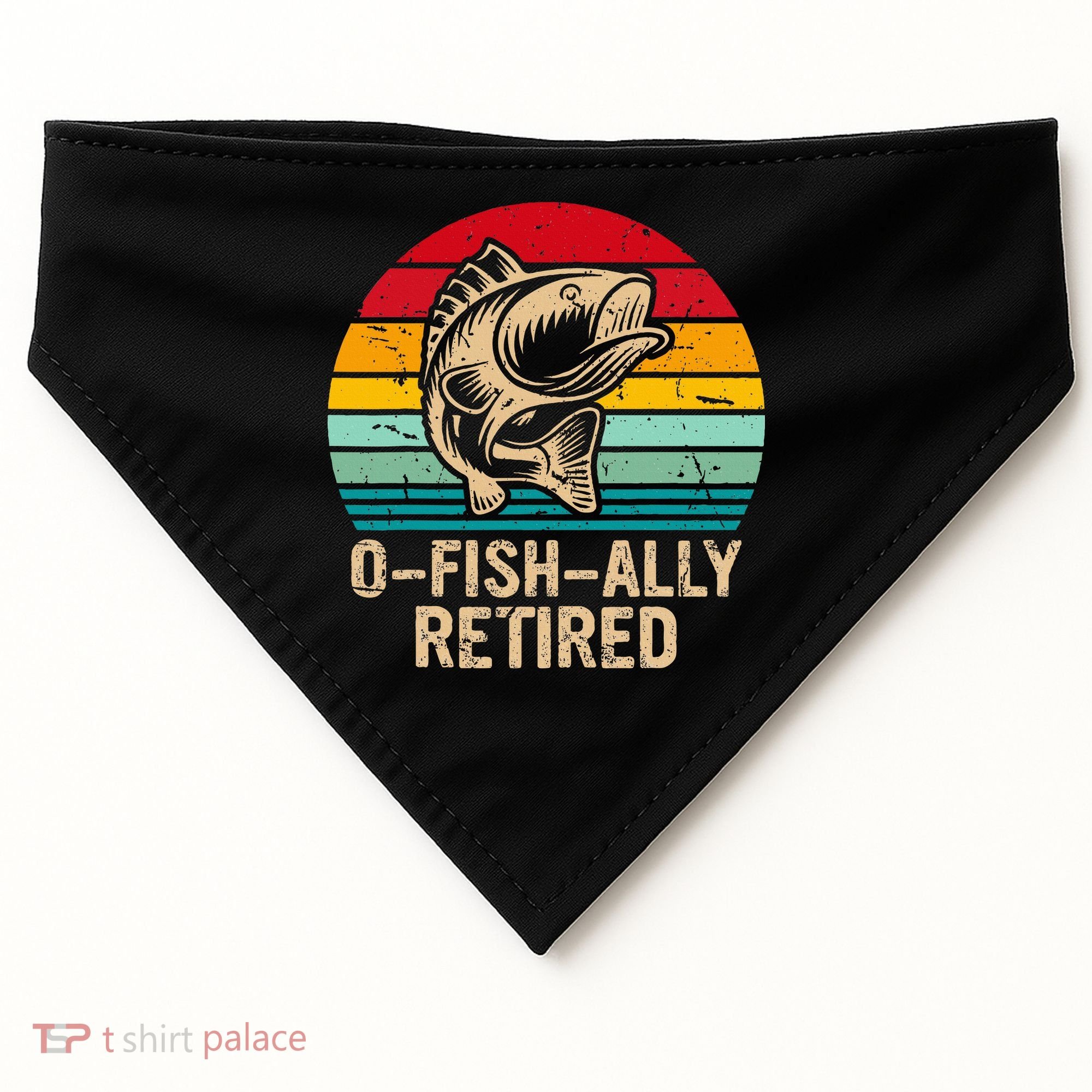 Ofishally Retired Retirement Fishing USA-Made Doggie Bandana