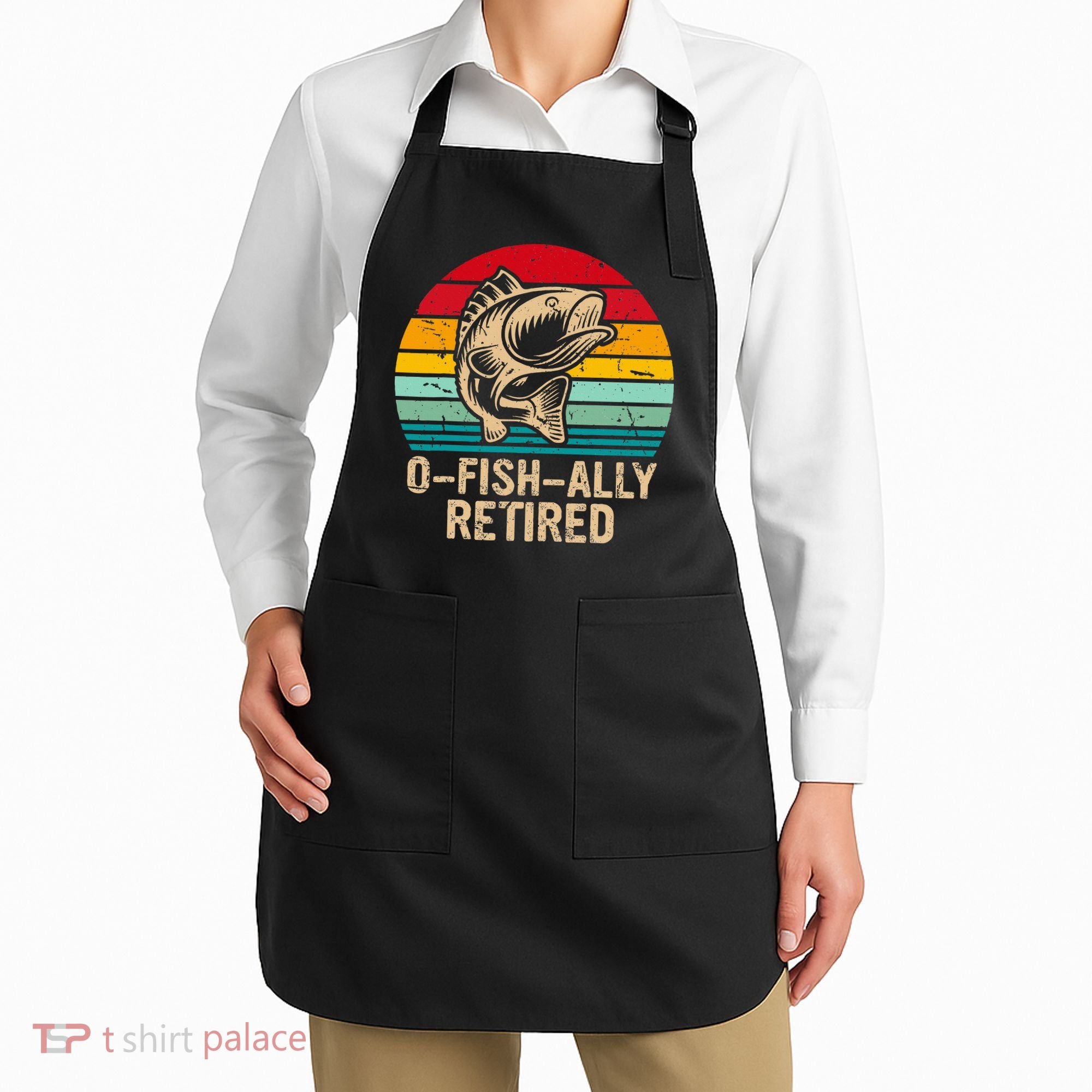 Ofishally Retired Retirement Fishing Apron