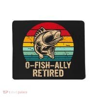 Ofishally Retired Retirement Fishing Mousepad thumb 0