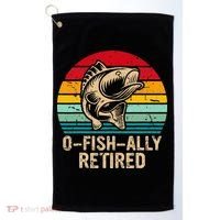 Ofishally Retired Retirement Fishing Golf Towel thumb 0