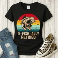 Ofishally Retired Retirement Fishing Women's T-Shirt thumb 3