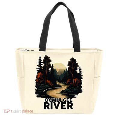 Ocmulgee River Retro Minimalist River Ocmulgee Tote Bag