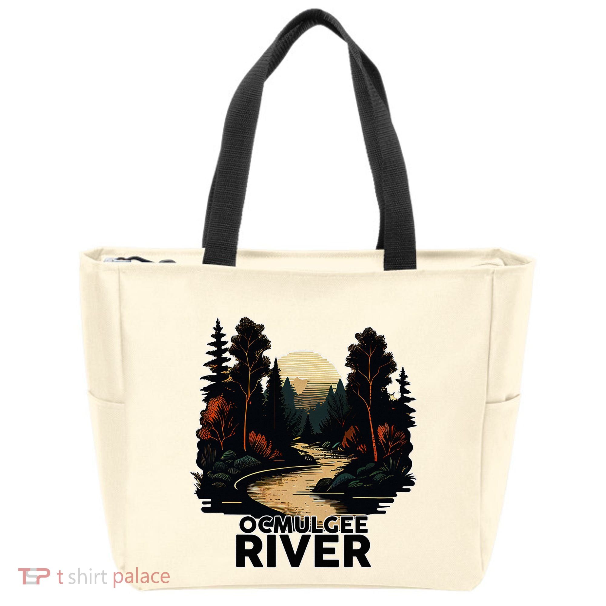 Ocmulgee River Retro Minimalist River Ocmulgee Tote Bag