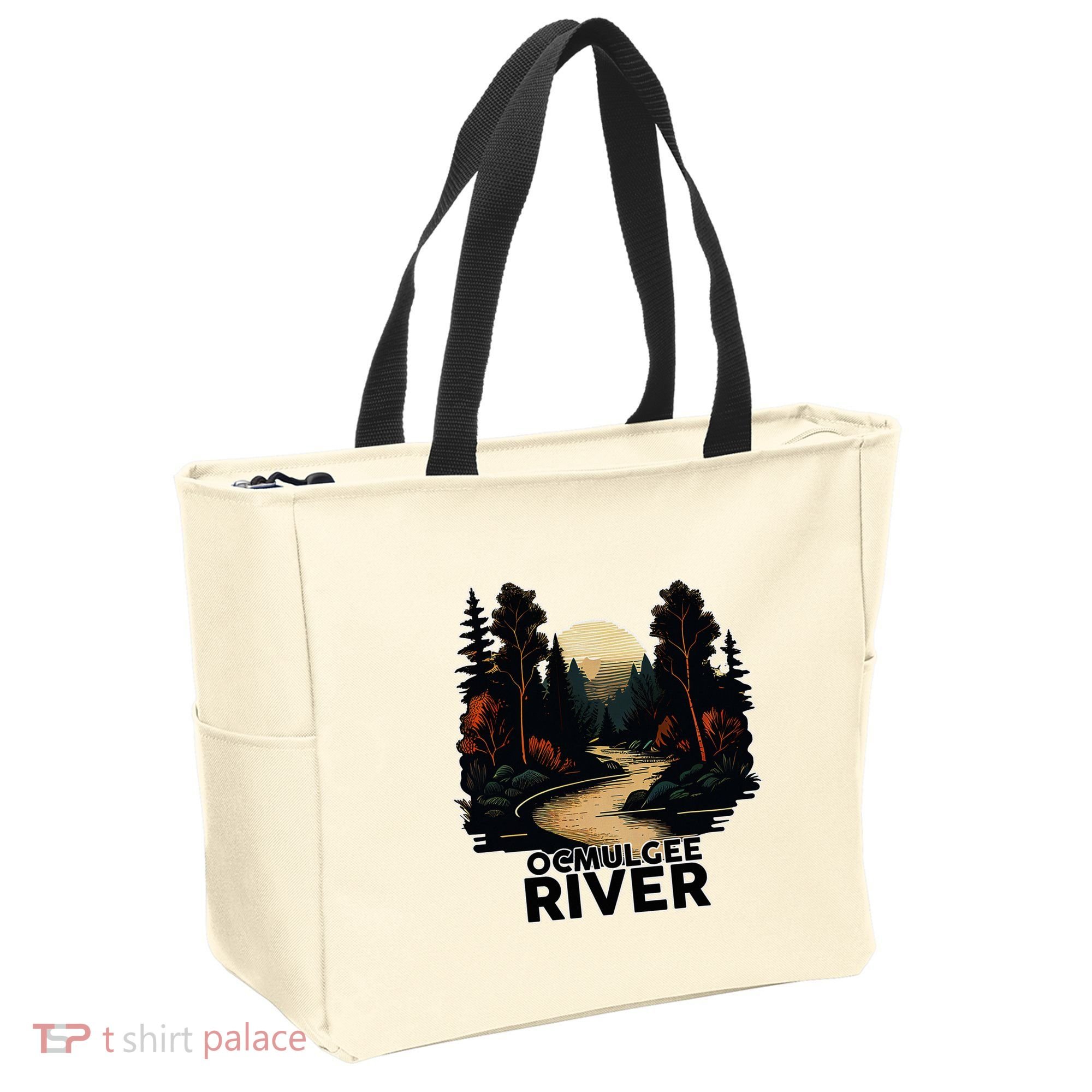 Ocmulgee River Retro Minimalist River Ocmulgee Tote Bag