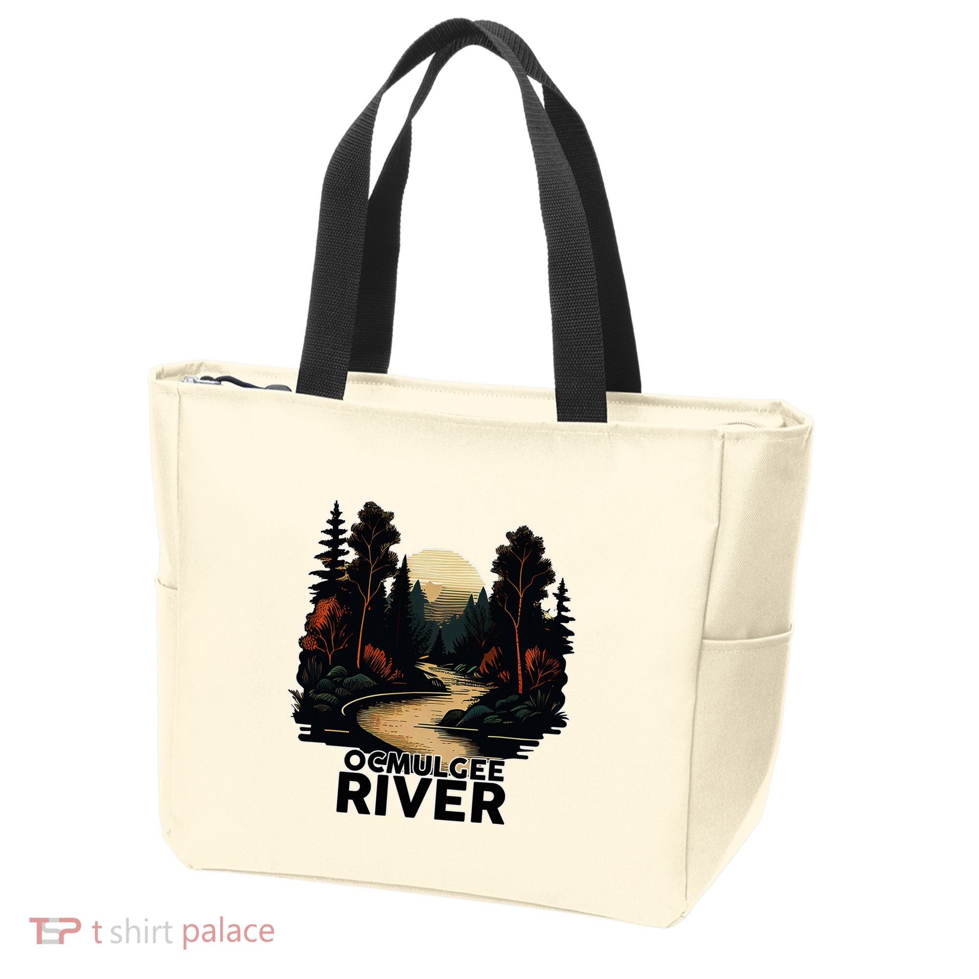 Ocmulgee River Retro Minimalist River Ocmulgee Tote Bag