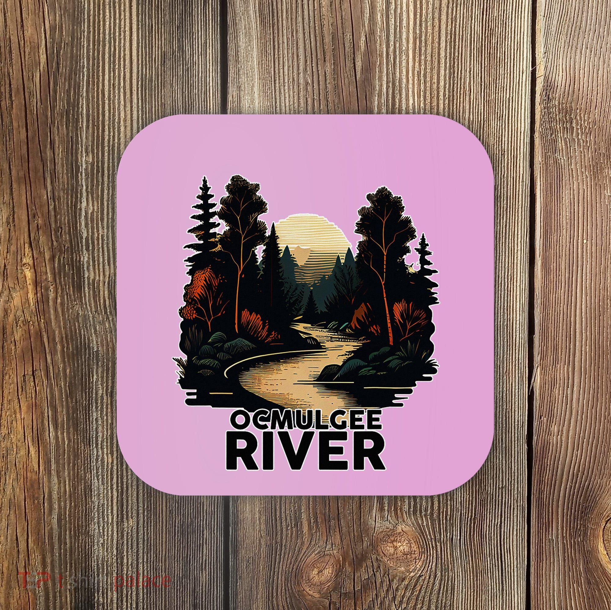 Ocmulgee River Retro Minimalist River Ocmulgee Coaster